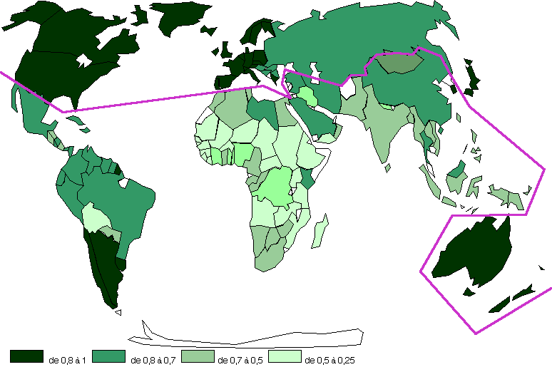 Carte de l'IDH