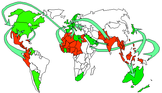carte des migration