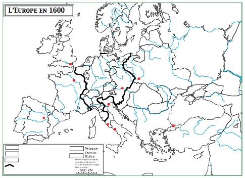 Carte de l'Europe en 1600 necessite Acrobat